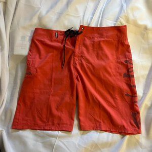 Salt Life Mens 36 Drawstring SLX-QD Aqua Trunks Orange